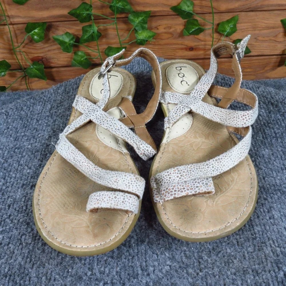 B.O.C. Halida Women Sandal Size 9 Casual Daily Wear‎ Cream Metallic Fabric
